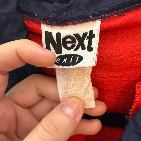 Vintage Next Exit Mens'Womens Red White and Blue Wind Breaker Size Large - Picture 3 of 5